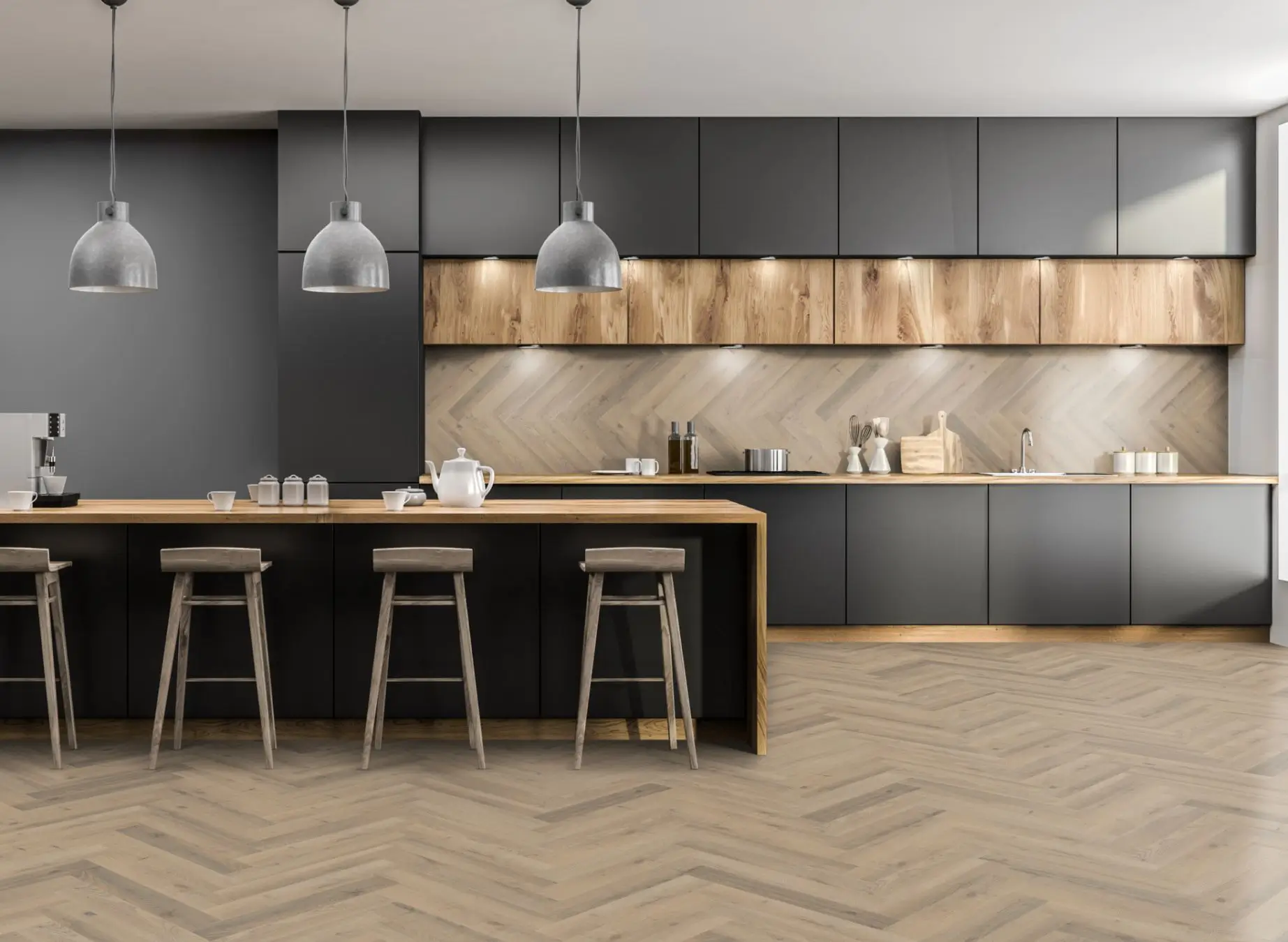 Lignum Fusion Premium Greige Oak Herringbone - Image 5