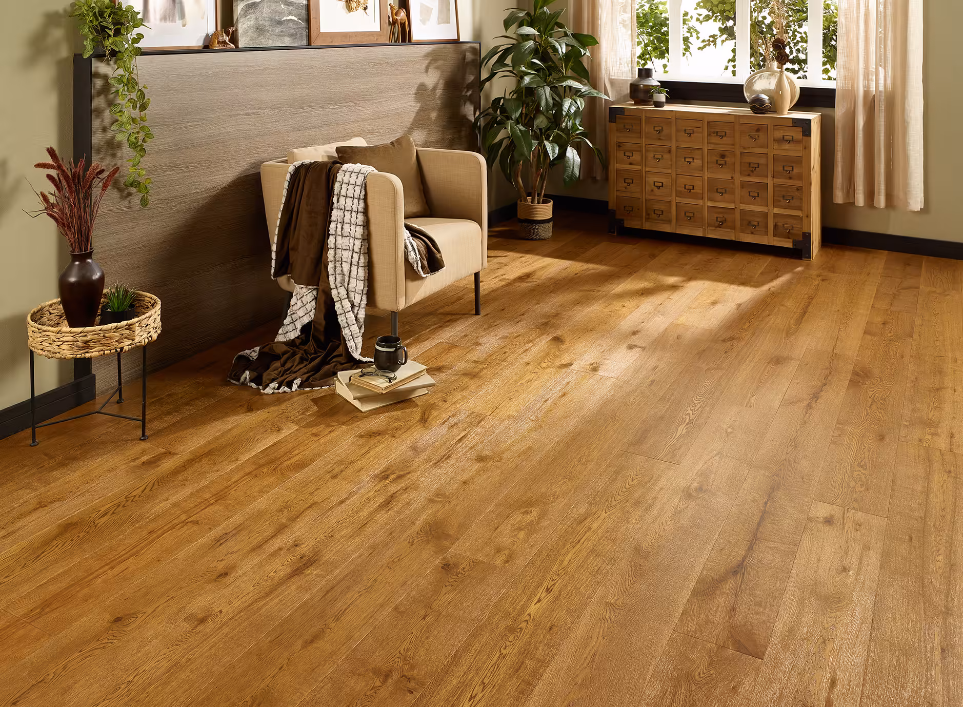 14-3 190 x 1900 Brushed Golden Lac Click Rustic Grade