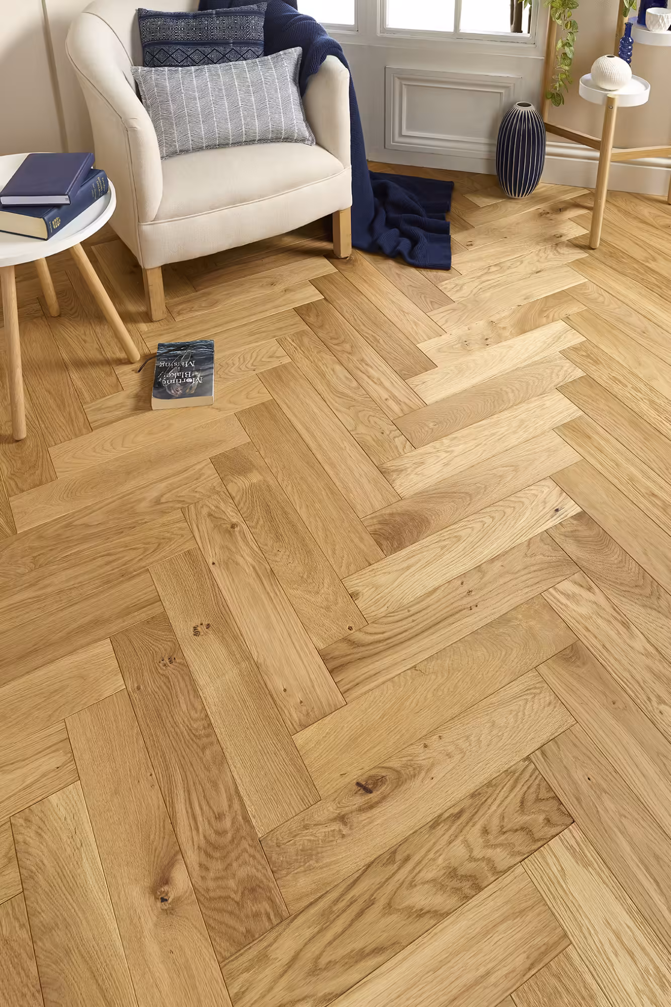 Mayfair 100 Natural Brushed & Oiled herringbone engineered wood