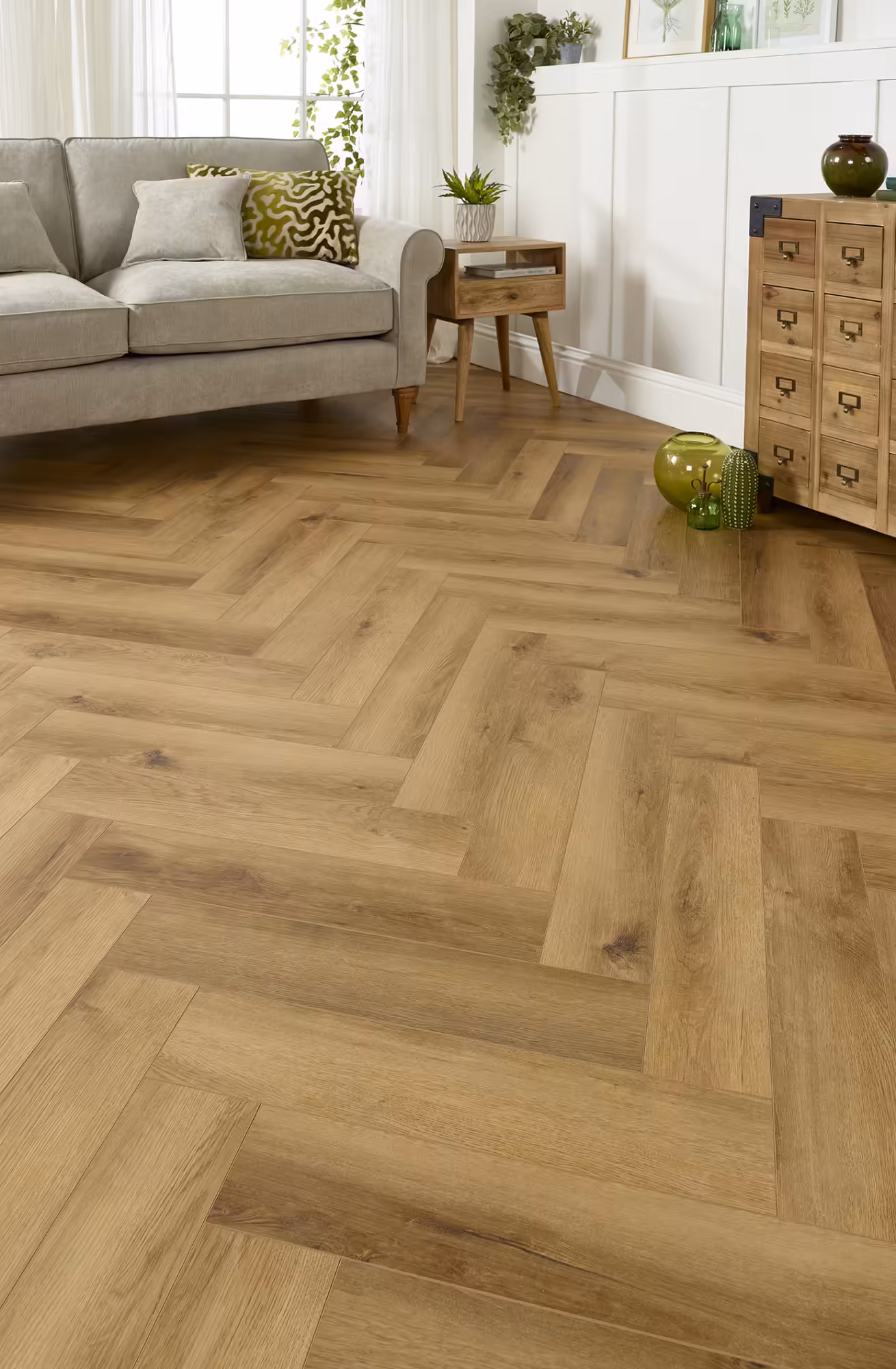Warm Oak - Rigid Core Herringbone SPC LVT